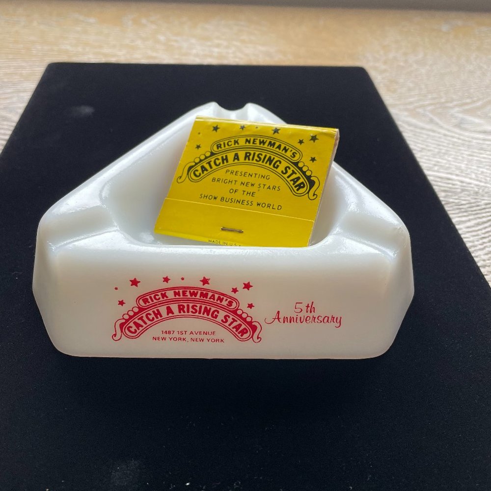 Vintage 1977 Rick Newman Catch A Rising Star 5th Anniversary Ashtray + Matchbook